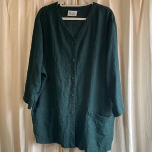 Eileen fisher linen plus sized tunic jacket